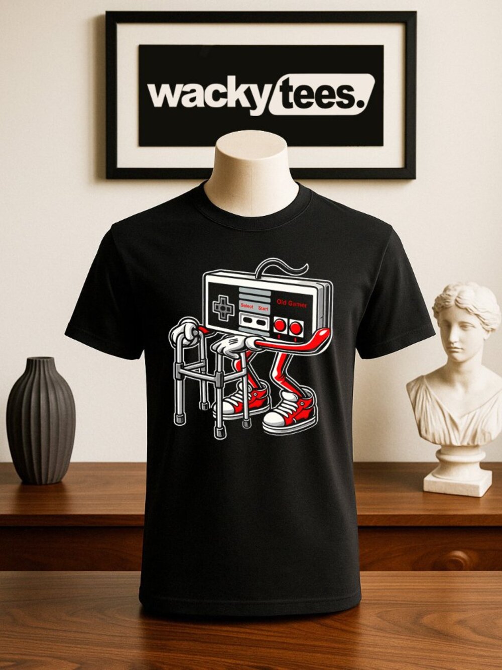 Old Gamer Retro NES Controller Gaming Gamer Graphic Tee Shirt
